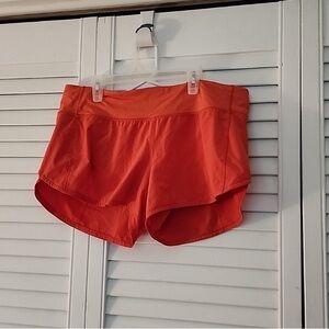 Lululemon 10 Orange Running Shorts - Excellent Condition